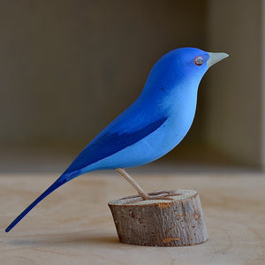 Decorative Wood bird from Brazil - Azul da Montaha.