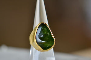 Green Tourmaline Tibetan ring by Pippa Small. 