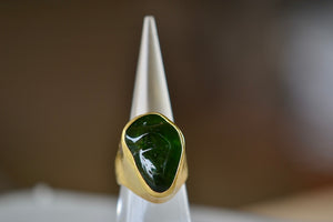 Green Tourmaline Tibetan ring by Pippa Small turned alternate direction.