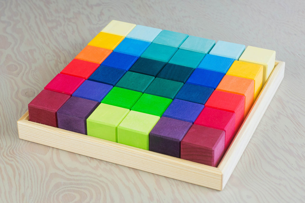 Rainbow Mosaic Square Colored Blocks