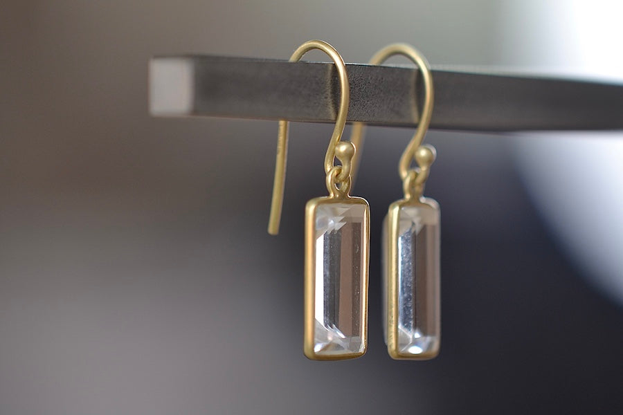 Medium Baguette Earrings in Crystal