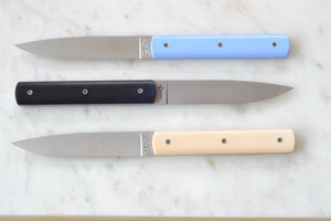 9.47 Steak Knife by Perceval bone black lavender blue OK