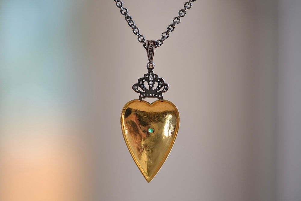 Heart Pendant with Crown Love Locket by Arman Sarkisyan