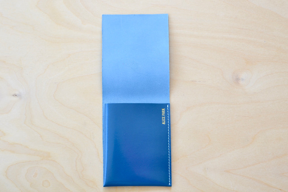 Inside of Alice Park Gray Blue Simple Flap Wallet 