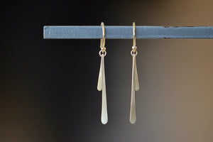 Double Fringe Drop Earrings in 14k yellow satin and matte gold by Carla Caruso.