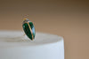 Scarab stud earring by Bibi Van Der Velden in malachite.