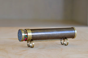 Medium kaeidoscope in brass with stand. Made in Israel.