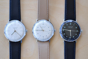 Max Bill 34mm Hand wound  Watch with and without numerals in white and black.
