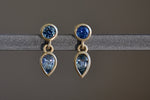 Elizabeth Street - Sapphire Duo Drop Earrings