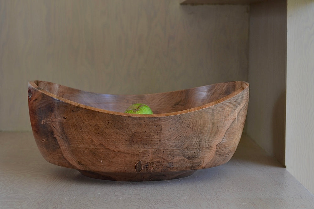 Large Circle Factory Bowl in Maple 18 x 7 is a large turned wood bowl in natural Maple by George Peterson. Made from salvaged wood in North Carolina. 