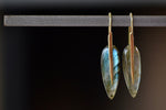 Feather Earrings in Labradorite