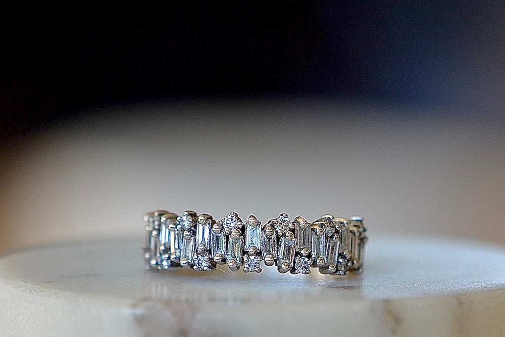 Alternating Diamond Half Eternity Band SK18