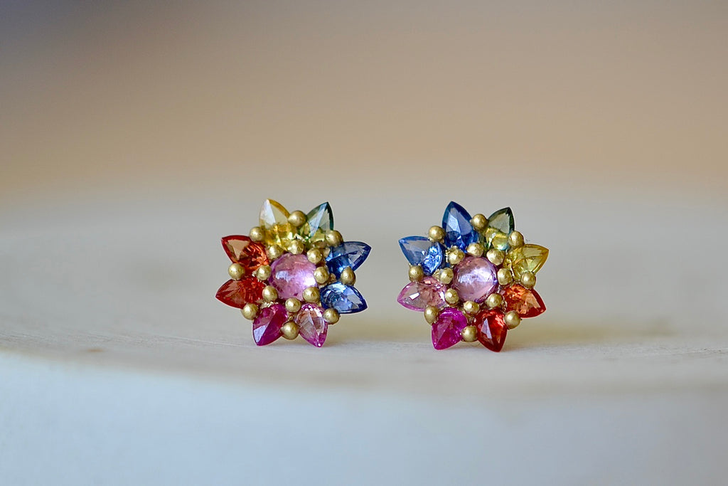 Daisy stud earrings by Polly Wales.