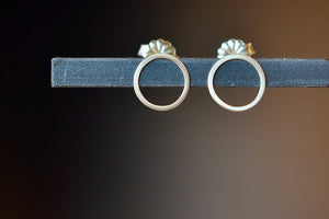 Open Circle Studs by Carla Caruso in 14k satin (matte) gold.