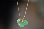 Colette Cluster Necklace in Chrysoprase with Gold Drops