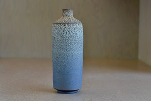 Heather Rosenman Tall Blue Gray Vase in Volcanic glaze.