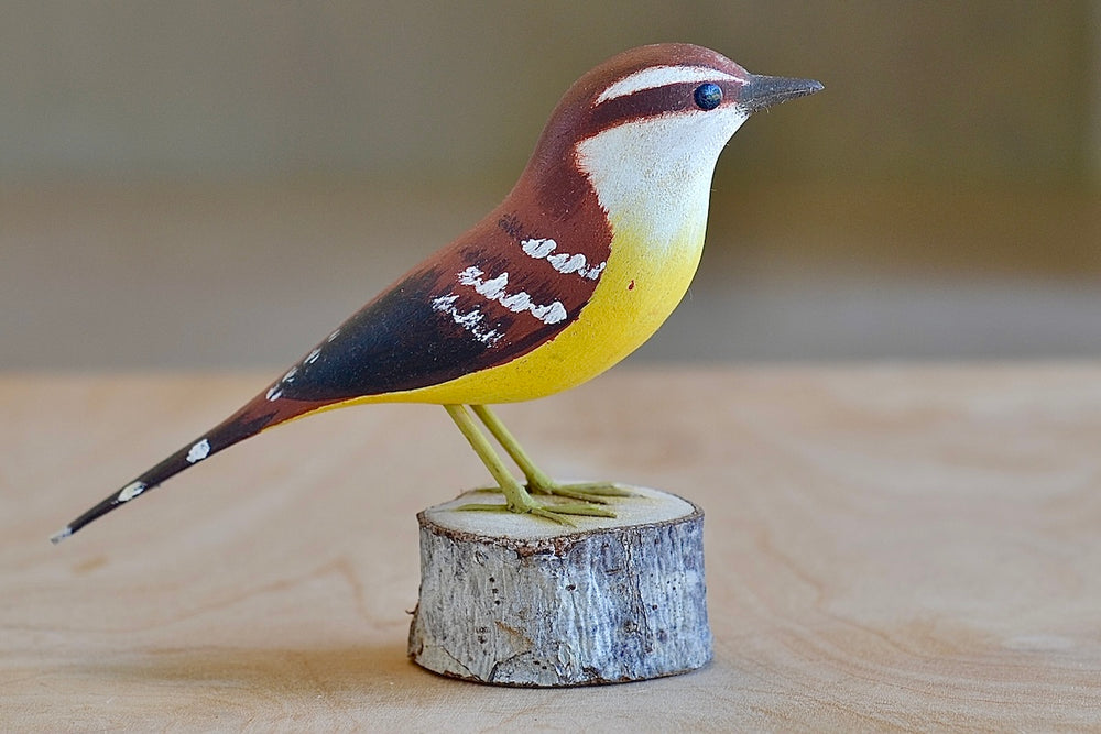 Decorative Wood bird from Brazil - Papa Formigar