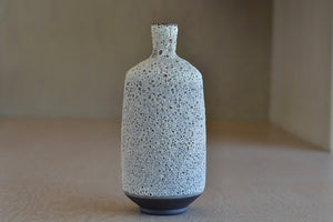 Heather Rosenman Tall Gray to White Volcanic glaze ceramic vase.