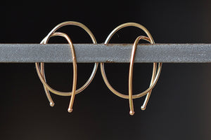 Small Rope earrings in 14k gold by Kathleen Whitaker.