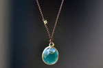 Grandidierite and Sapphire Pendant Necklace