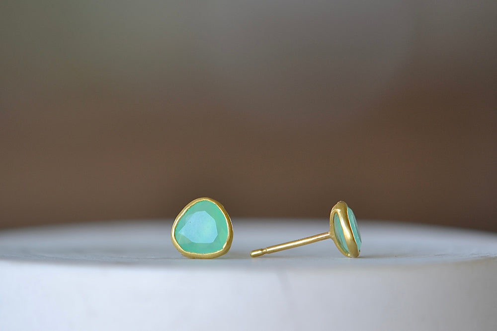 Chrysiprase Classic Stud earrings by Pippa Small.