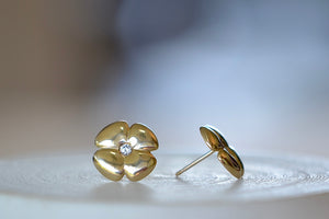 Alternate view of Large flower stud earring by Kaylin Hertel.