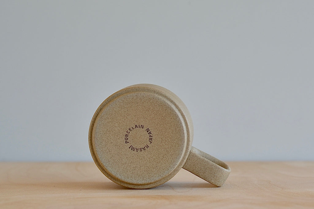 Stamped bottom on Hasami Medium Mug 20 in Natural porcelain.