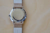 Back of Max Bill 34mm Hand-wound Watch in White Dial with Numbers designed for Junghans in 1961remains virtually unchanged. 34mm hand wound watch with black face and numbers with hand winding movement J805.1 (ETA 2801-2) and a sapphire crystal,  42 Hour Power Reserve in 316L stainless steel case available at OK.