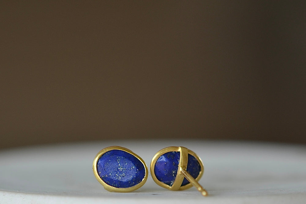 Alternate view of Pippa Small classic stud earrings in Lapis.