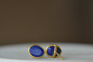 Alternate view of Pippa Small classic stud earrings in Lapis.