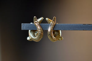 Back of Alligator Twist Earrings by Bibi Van Der Velden.