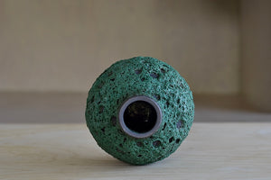 
            
                Load image into Gallery viewer, Top of Deep Green Volcanic Glaze vase by Heather Rosenman. Hand Thrown in Los Angeles.
            
        