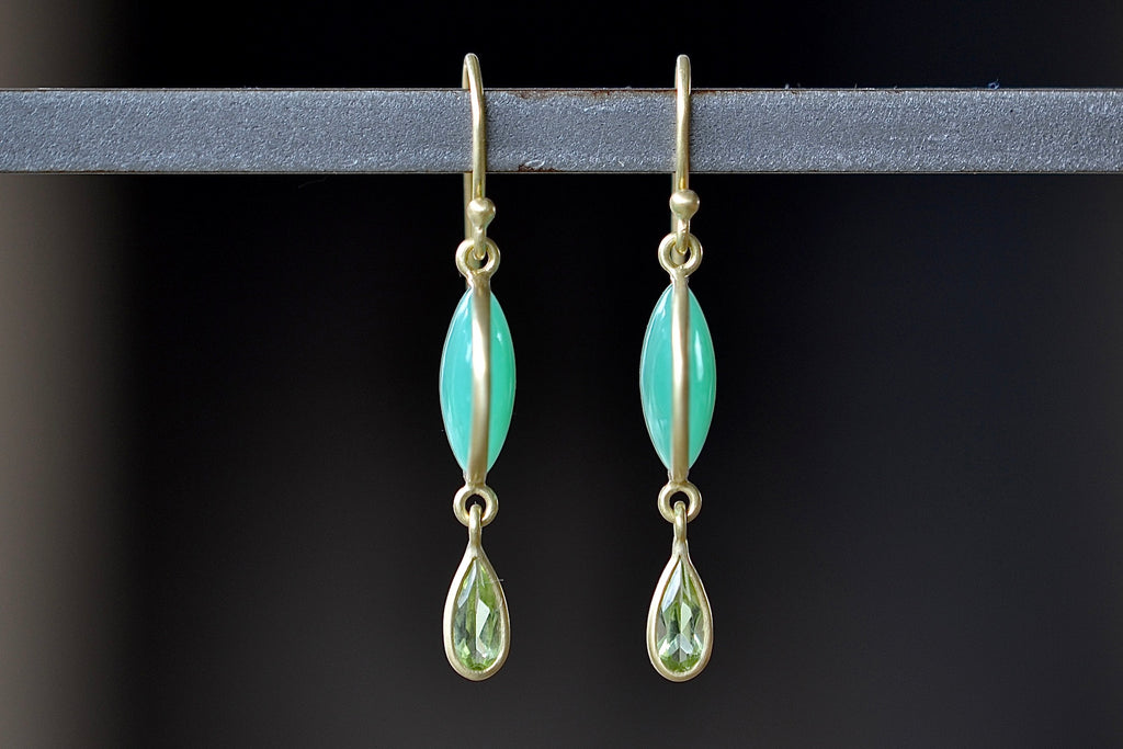 Alternate view of Moon and drop earrings.