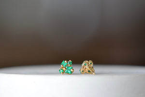 Alternate view of Suzanne Kalan 18k Emerald cut stud earrings in green emerald.