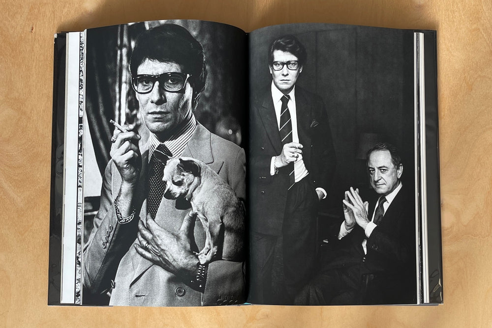 
            
                Load image into Gallery viewer, Portrait of Yves Saint Laurent and partner by Alice Springs a.k.a June Newton
            
        