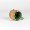 Showing inside of green lacquer on medium Urushi green jincup by Akihiro Woodworks.