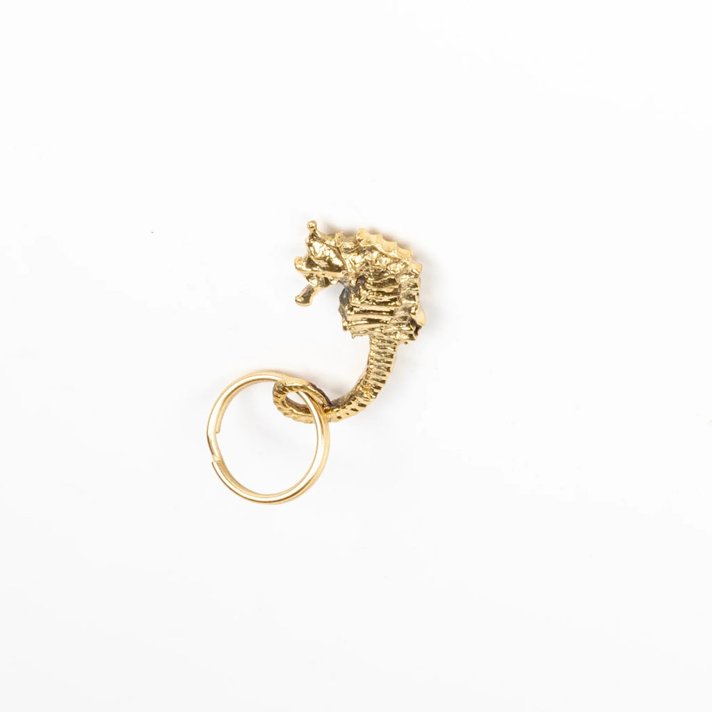 5655 Polished Brass keyring key ring in seahorse by Werkstaette Carl Aubock.