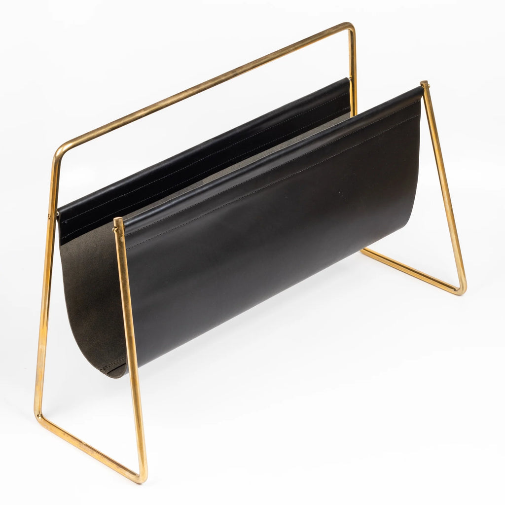 Werkstätte Carl Auböck Aubock Magazine Rack 4488-1 Black Leather