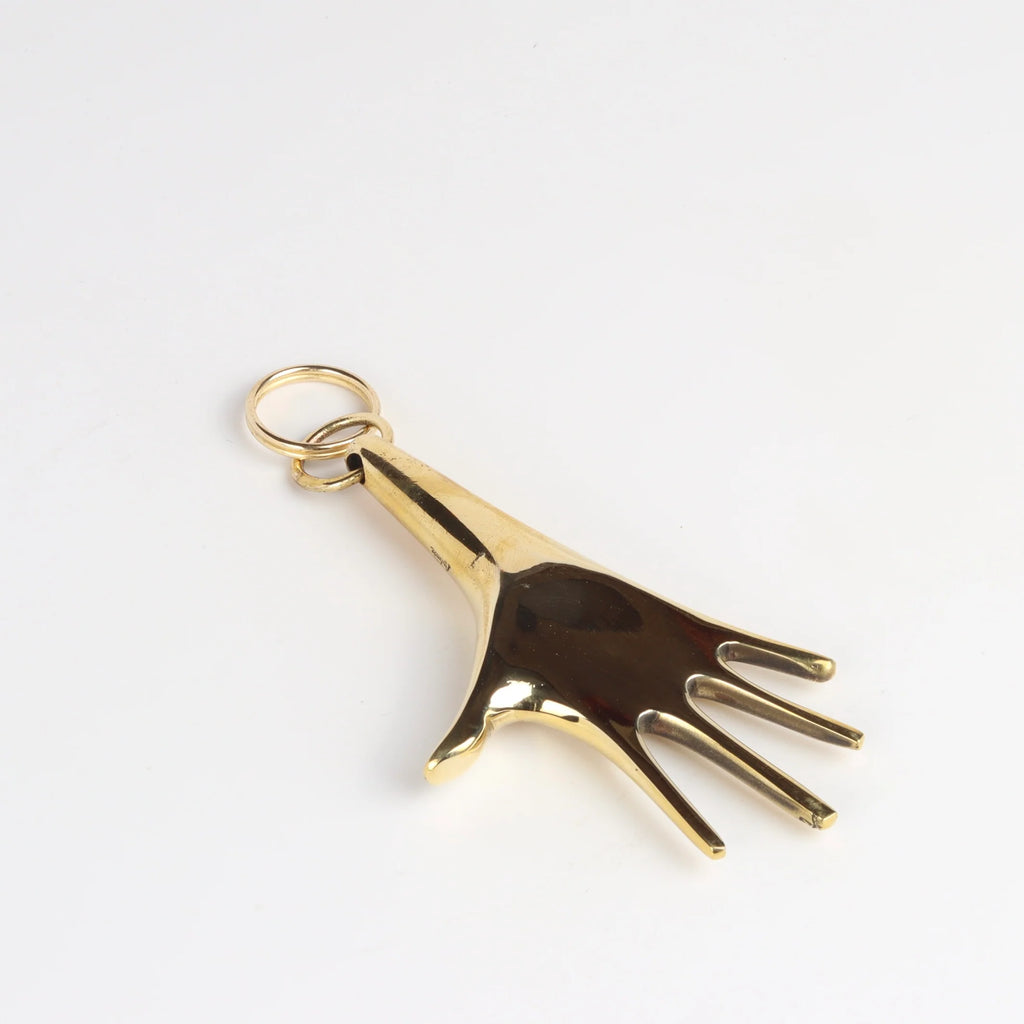 Werkstätte Carl Auböck #5732 brass keyring called large hand 10cm or 4 inches.