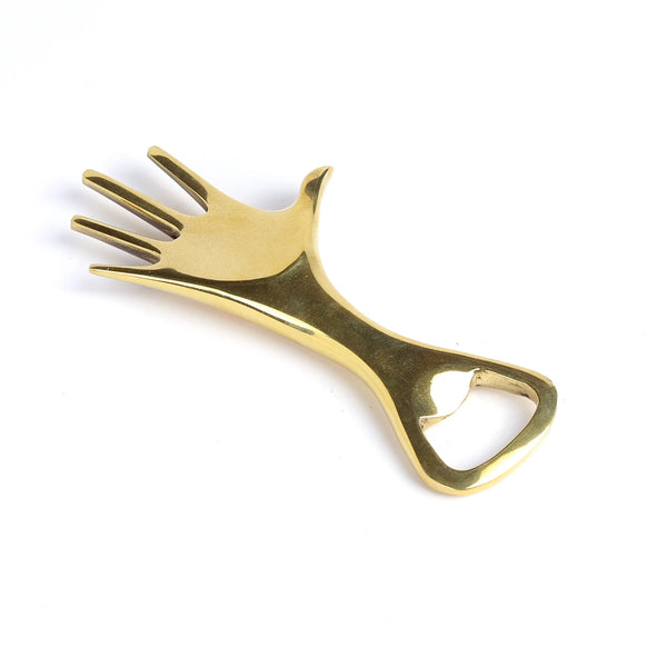 Werkstätte Carl Auböck Aubock Bottle Opener 4224 Hand on white background.