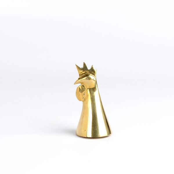 Carl Aubock 4272 Rooster Table Bell on white background.