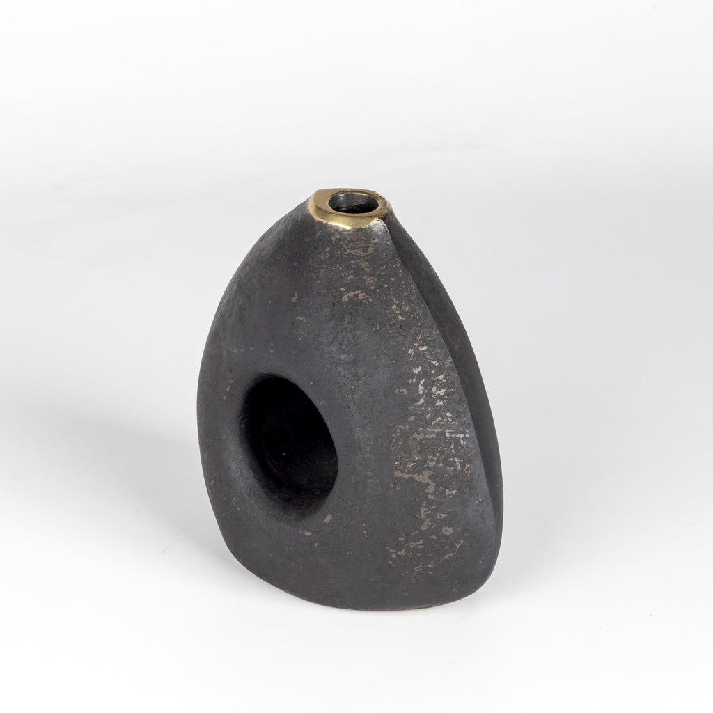 Alternate view of Aubock Vase 3787 See Through is a brass vase with patinated body and polished rim. Designed by Carl Auböck.