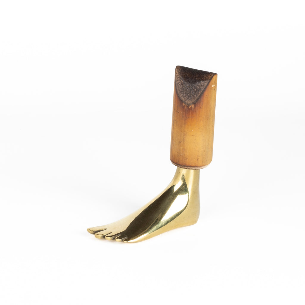Werkstette Carl Aubock Corkscrew 4275 Foot in polished brass on white available at OK Los Angeles. 