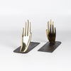 Aubock Bookends 1928 Hands bookends on white are polished and hand shape bookends 1928 with patinated base. Designed by Carl Auböck and handmade in Austria.