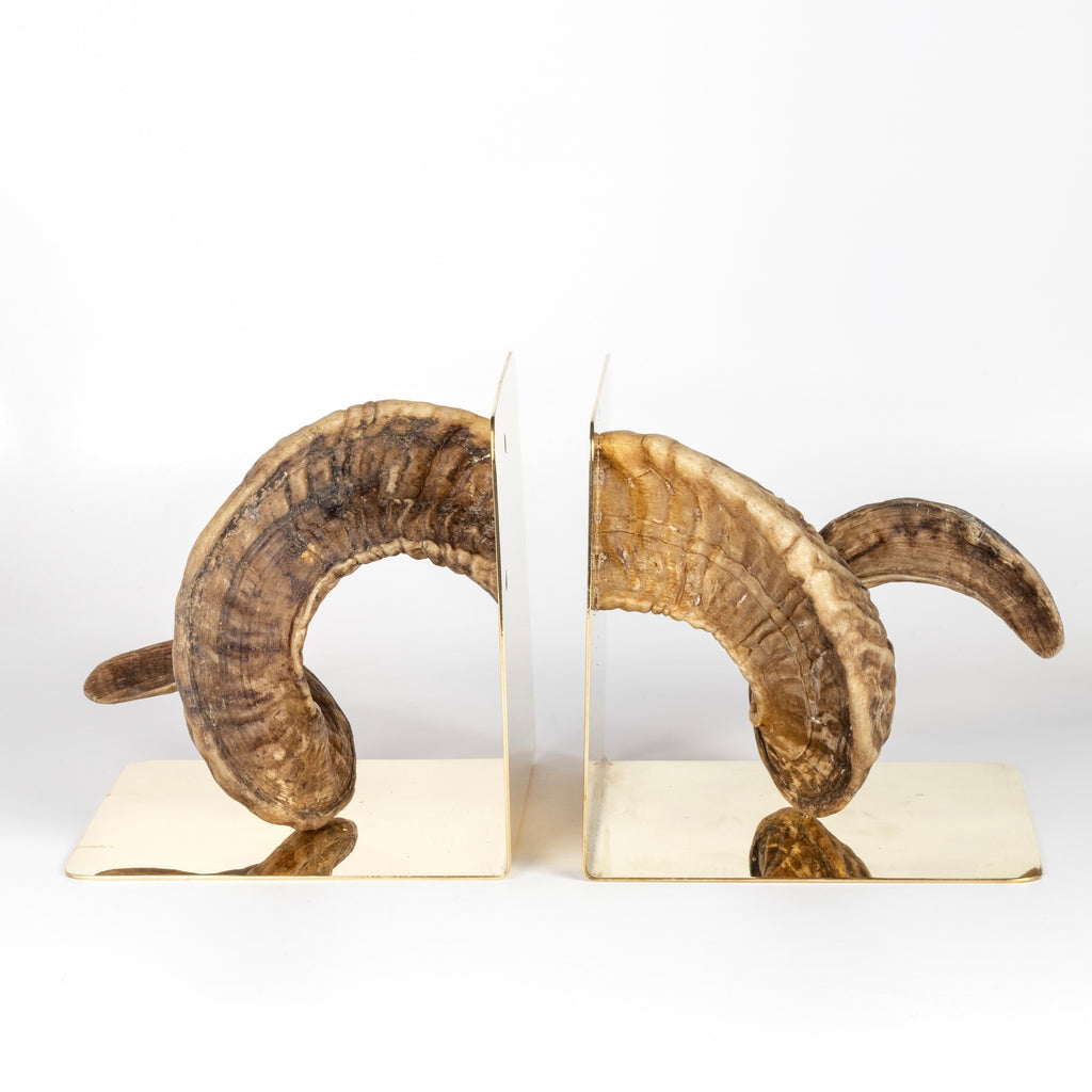 One more of Aubock Bookends 5673 Horn are one of a kind bookends in polished brass designed by Carl Auböck and handmade in Austria. 
