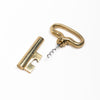 Carl Aubock 3687 Key Corkscrew in brass pulled apart on wite background.