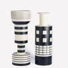 Ettore Sottsass Calice and Rocchetto Vases for Bitossi on white background.