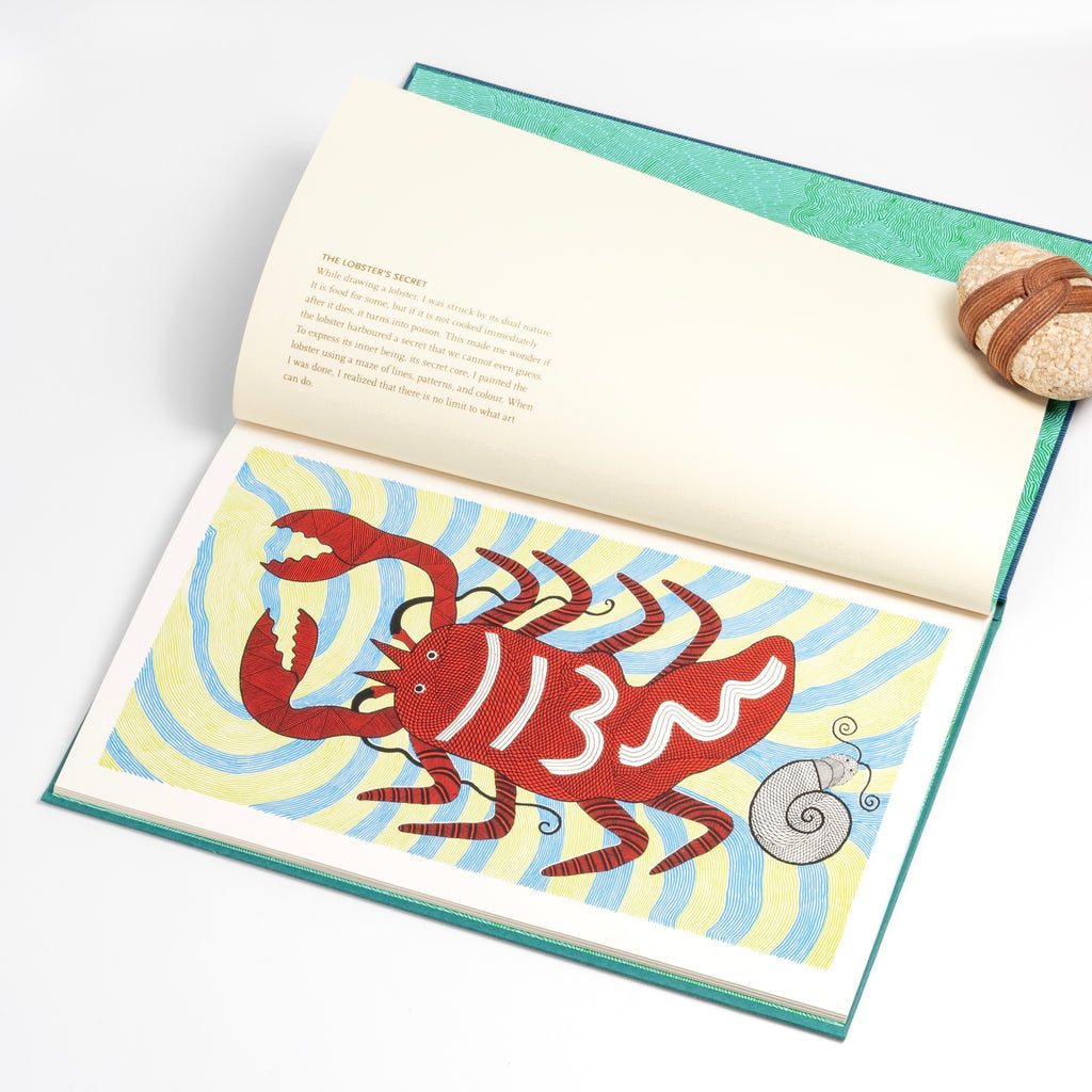 Image of crab illustration from Waterlife book written and illustrated by Rambharos Jha. 