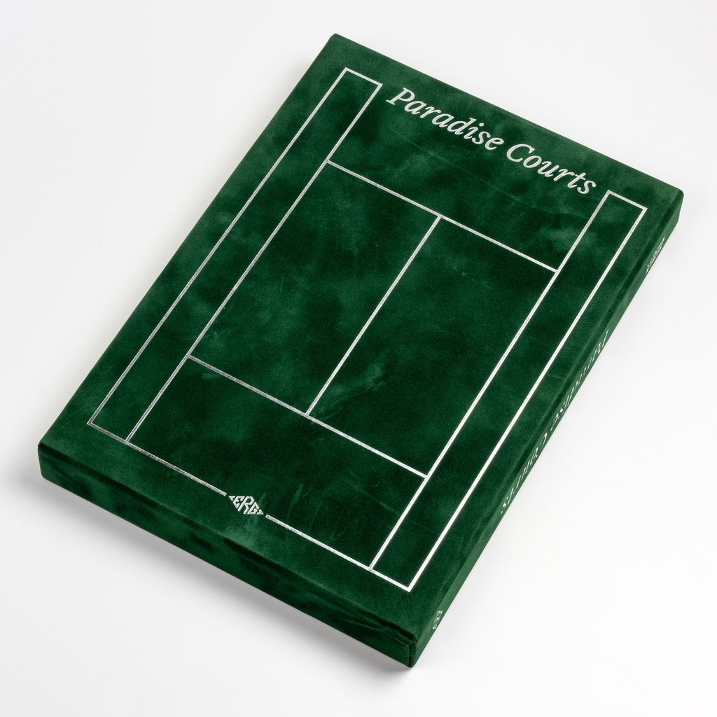 Paradise Courts slipcased book from ERG Media on white Background.