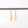 Carla Caruso Five Fringe Drop earrings in 14k yellow satin matte gold. Everyday Elegance.